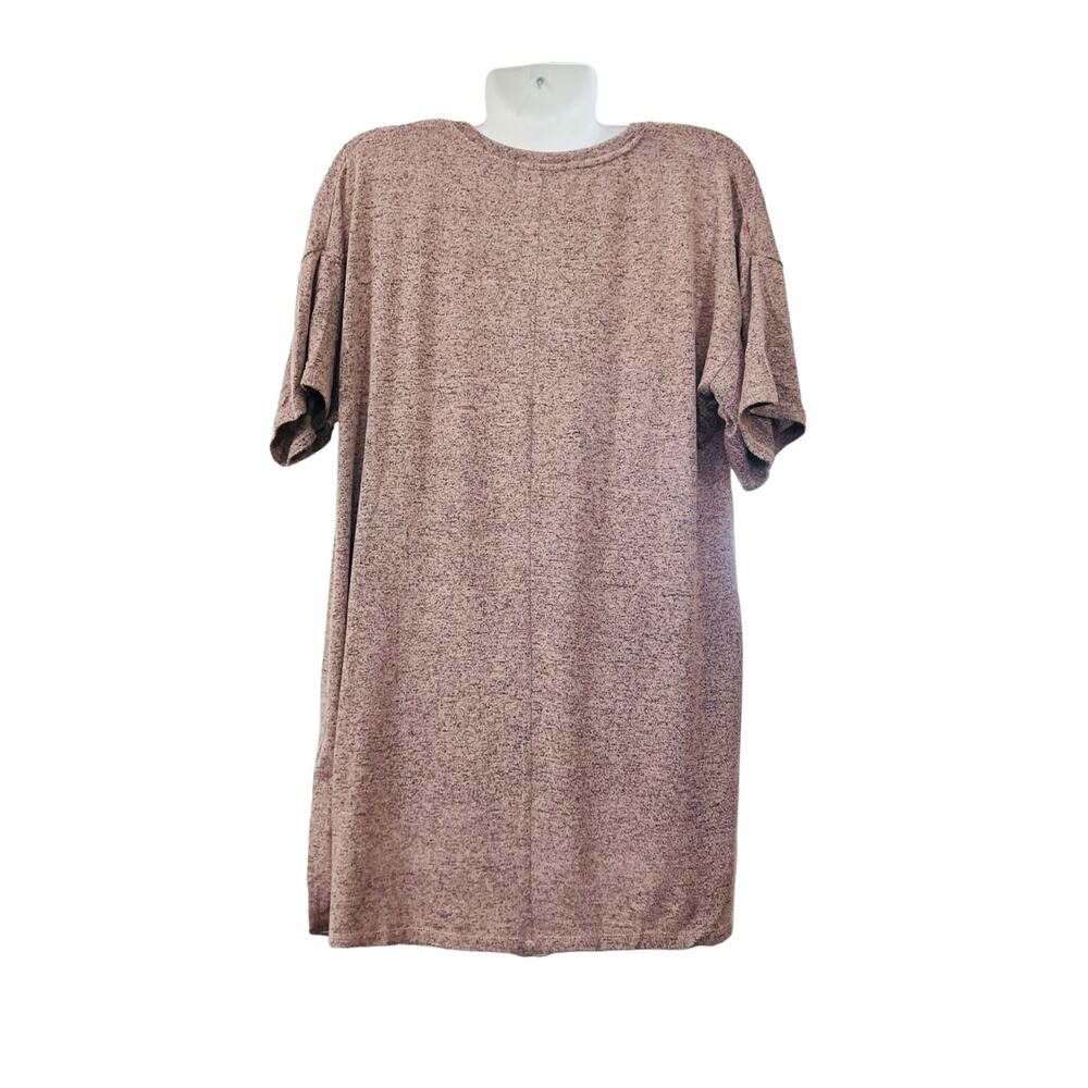 Primark Women's Blush/Gray Supersoft Long Line Short Slv Top | Size L (US10/12) - Picture 2 of 9
